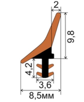 Уплотнитель для раздвижных дверей (пенал) - фото 13448
