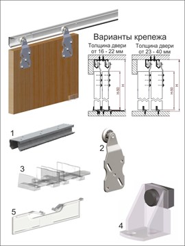 Комплект фурнитуры для дверей Saturn ST 01 (без направляющей)