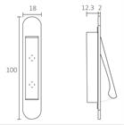Дверная торцевая скрытая ручка, нажимная IN.16.319 2674