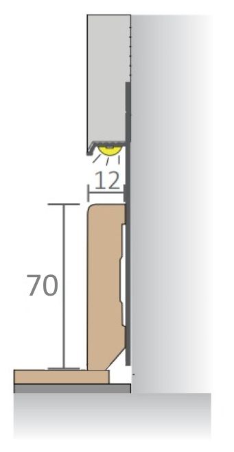 МДФ вставка в плинтус Pro Design 70 мм (матовая эмаль по RAL)